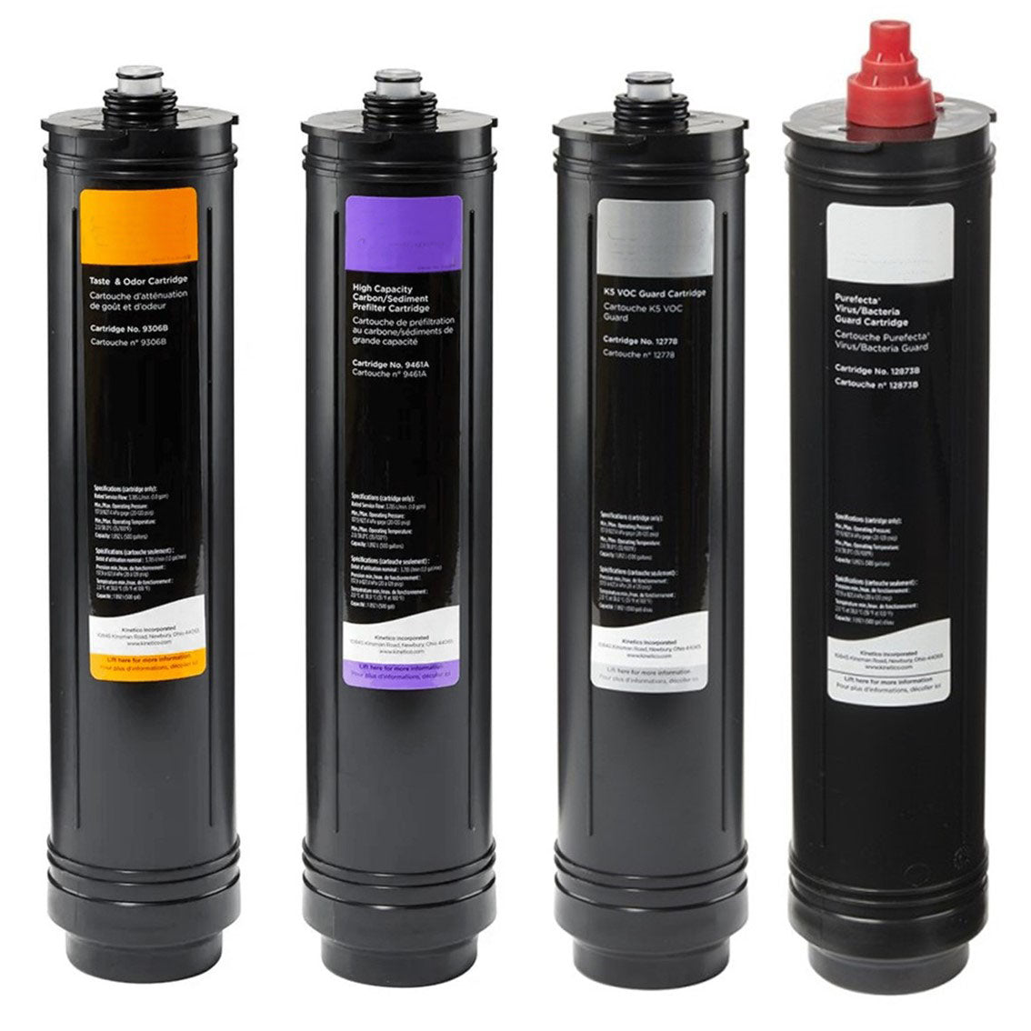 Set of 4 filters. (Part No. 9461A Purple, 9306B Orange, 12778 Silver & 12873B White)